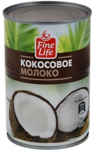 Молоко Fine Life кокосовое 18% 400г