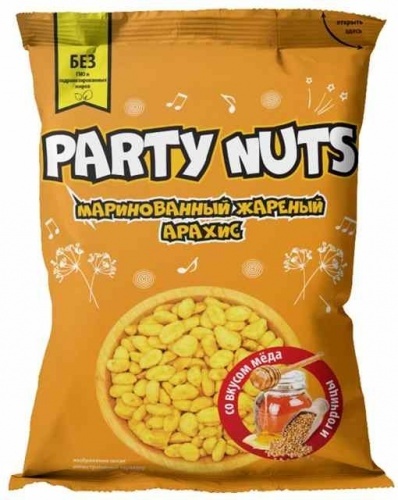 Арахис Party nuts хрустящий со вкусом меда и горчицы 70г