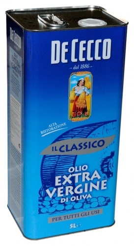 Масло De Cecco Classico Extra Virgin оливковое нерафинированное высшего качества, 5л