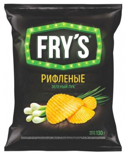 Чипсы Fry's Зеленый лук рифленые картофельные 130г