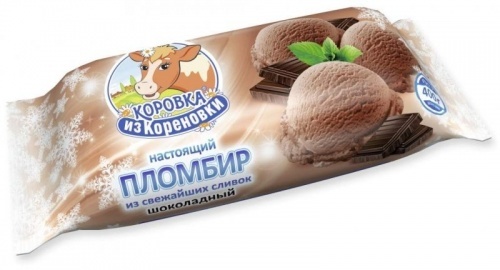 Мороженое Коровка из Кореновки Пломбир шоколадный 400г