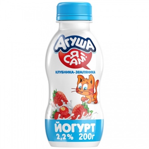 Йогурт питьевой Агуша Я Сам! Клубника-Земляника 2,2%, 200 гр
