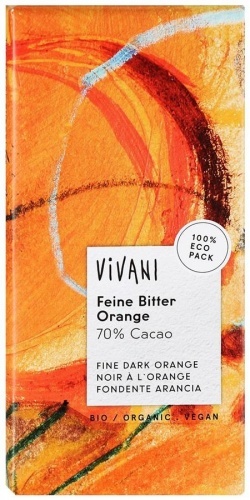 Шоколад Vivani Organic темный с апельсином 70% какао,100г