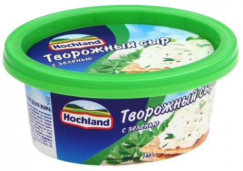 Сыр Hochland творожный с зеленью 60%, 140г