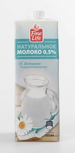 Молоко Fine Life ультрапастеризованное 0,5%, 925мл