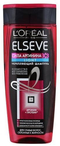 Шампунь Elseve L`Oreal Сила Аргинина х3 Light для слабых волос склонных к жирности, 400мл