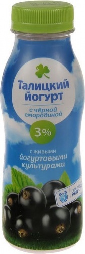 Питьевой йогурт Талицкий смородина 3%, 0,29 л