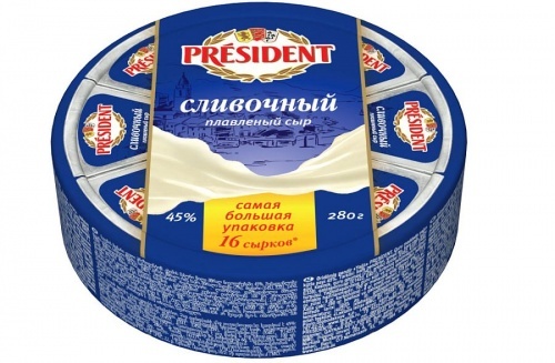 Сыр President плавленый сливочный 45%, 280г