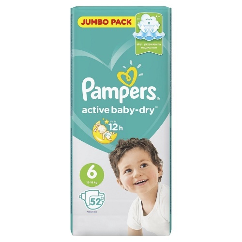 Подгузники Pampers Active Baby-Dry 6, 13-18 кг 52 шт.