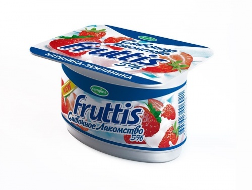 Продукт йогуртный FRUTTIS сливочное/лакомство клубника/земляника, 5% 115г