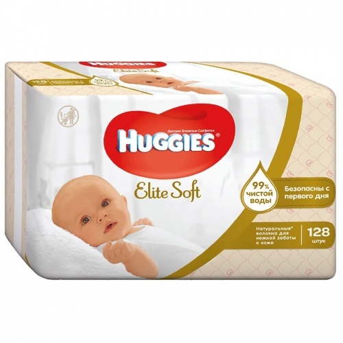 Влажные салфетки Huggies Elite Soft, 128 шт.