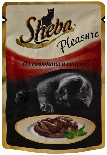 Корм для кошек SHEBA Pleasure из Говядины и Ягненка, 85г