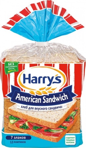 Хлеб 7 Злаков American Sandwich HARRYS 470г