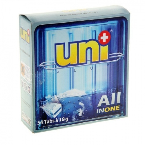 Таблетки для посудомоечной машины Uniplus All-in-1, 54шт