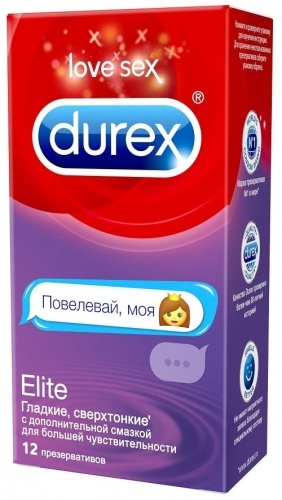 Презервативы Durex Elite Emoji сверхтонкие, 12 шт.