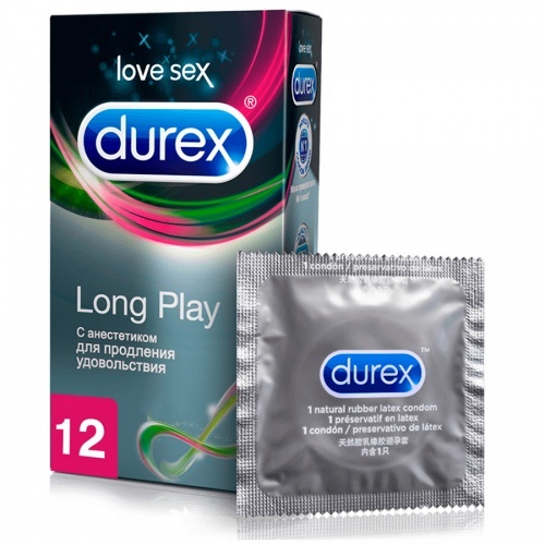 Презервативы Durex Long Play с анестетиком для продления удовольствия 12шт