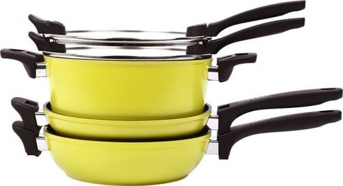 Набор посуды для приготовления пищи Oursson, CS2405A, зеленый, 5 предметов, размер 235 х 255 х 450, мм