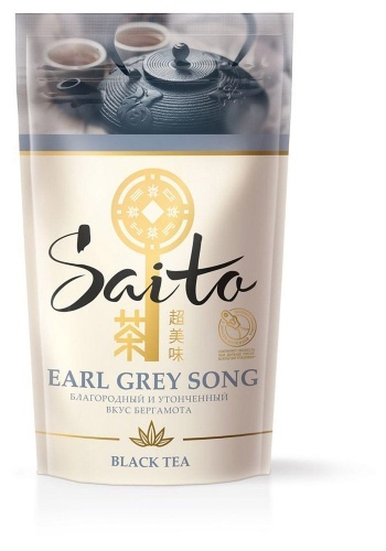 Чай черный Saito Earl Grey Song с ароматом бергамота листовой 70г