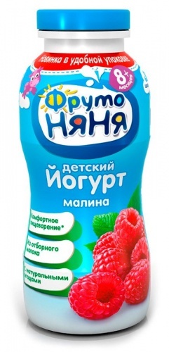 Йогурт питьевой ФрутоНяня малина 2,5%, 200 мл