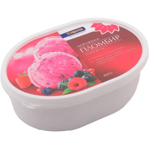 Мороженое Лента пломбир с лесными ягодами 400г