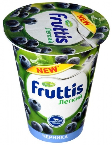Йогуртный продукт Fruttis Легкий черника 0,1%, 310г