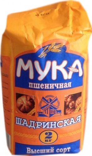 Мука Шадринская пшеничная хлебопекарная высший сорт 2кг