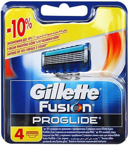 Кассеты Gillette Fusion ProGlide сменные для бритвенного станка, 4 шт