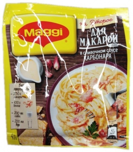 Приправа Maggi на второе для макарон в сливочном соусе карбонара 30г