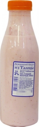 Йогурт Из Талицы деревенский с компонентами Малина 3% п/ст 350г