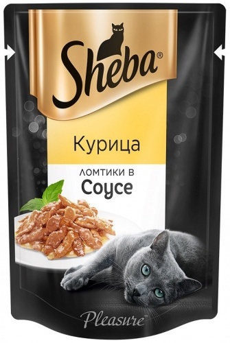 Влажный корм для кошек Sheba Pleasure курица в соусе ломтики 85г