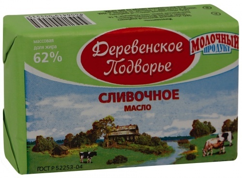 Масло Деревенское подворье сливочное 62%, 180г