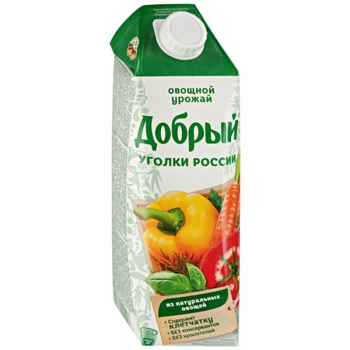 Сок Добрый Уголки России овощной урожай 1л