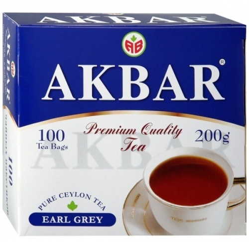 Чай Akbar Earl grey черный с ароматом бергамота 100х2г