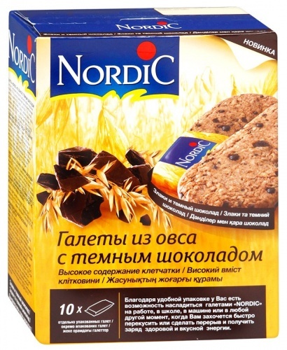 Галеты Nordic овсяные с темным шоколадом 300г