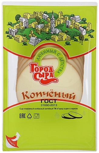 Плавленый сыр Город Сыра колбасный копченый нарезка 40% 150 г