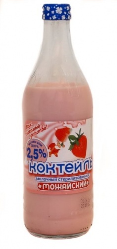 Коктейль Можайский молочный со вкусом клубники 2,5%, 450мл