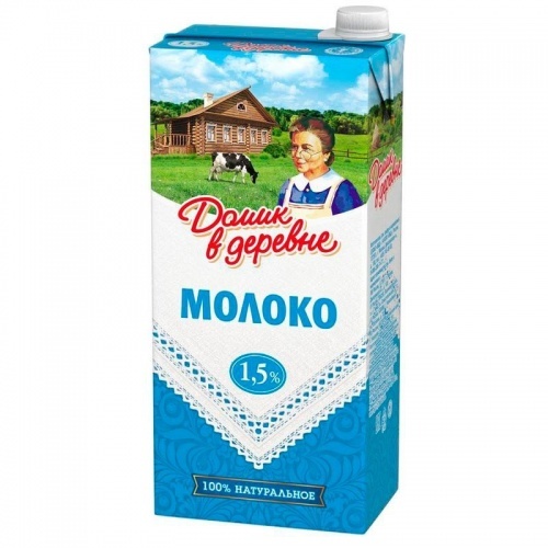 Молоко Домик в деревне стерилизованное 1,5%, 950г