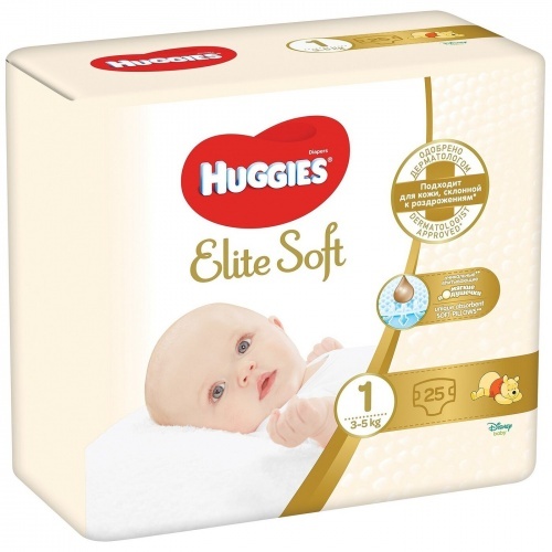 Подгузники Huggies Elite Soft 1 3-5кг 25 шт