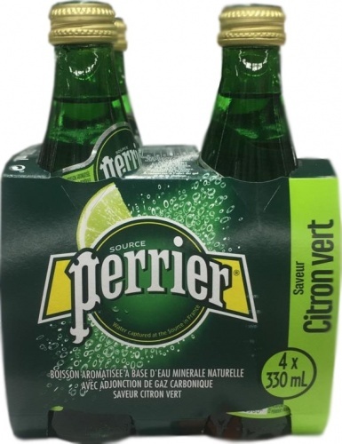 Минеральная вода Perrier Citron Vert 0,33л упаковка 4шт