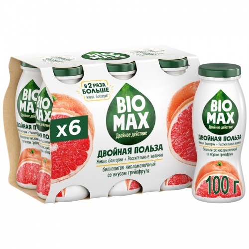 Бионапиток BioMax кисломолочный с грейпфрутом 1.2% 100 г
