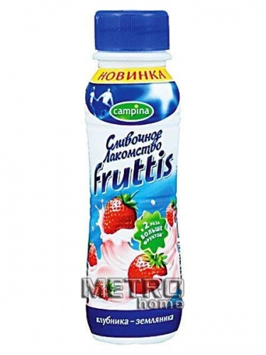 Йогурт питьевой "Fruttis" 2,5% Земляника-Клубника, 290г
