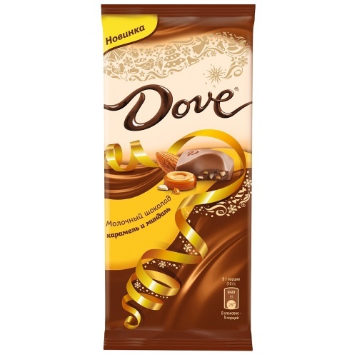 Шоколад Dove молочный Карамель-Миндаль, 90г