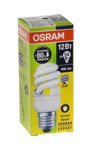 Лампа Osram Mini Twist энергосберегающая теплый свет 12W, E27