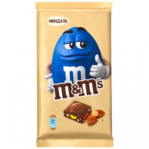 Шоколад молочный M&M's с миндалем и разноцветым драже 122г