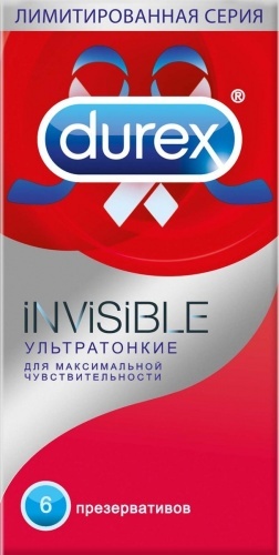 Презервативы Durex Invisible Ультратонкие Лимитированная серия, №6