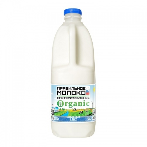 Молоко Правильное молоко Organic пастеризованное 1,5%, 900мл