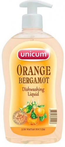 Средство для мытья посуды Unicum Апельсин-бергамот, 550 мл