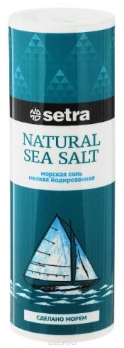 Соль Setra морская мелкая йодированная 250г
