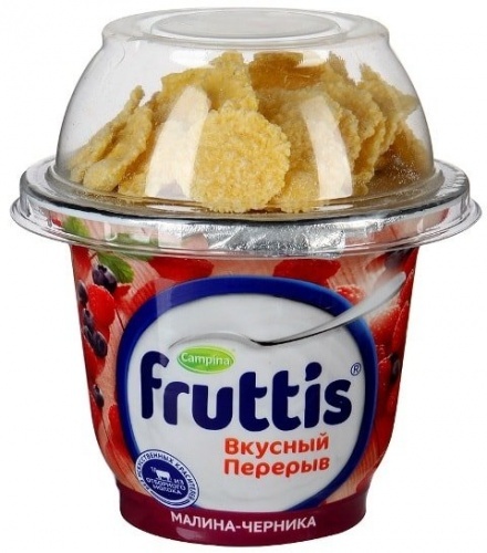 Йогуртный продукт Fruttis Вкусный перерыв малина черника 2,5%, 180г