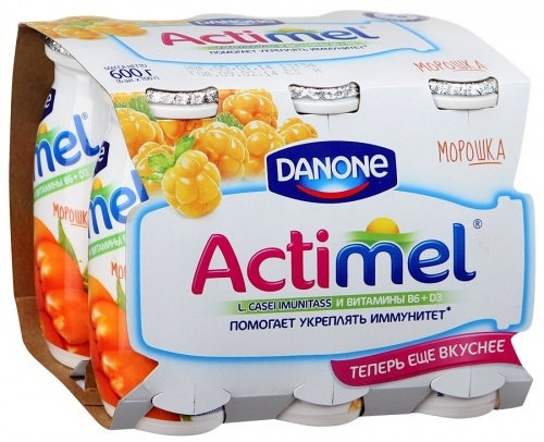 Кисломолочный продукт Actimel Морошка 2,5%, 6*100г